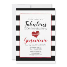 50と素晴らしい | 白黒ストライプ誕生日