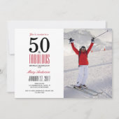 50と素晴らしい | 第50回バースデーパーティーへの招待 招待状 (正面)