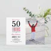 50と素晴らしい | 第50回バースデーパーティーへの招待 招待状 (スタンド正面)