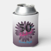 50と素晴らしい、紫のデイジー、グリッター 缶クーラー (缶正面)