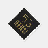 50と素晴らしい!黒と金ゴールド50誕生日 スタンダードカクテルナプキン (角)