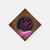 50と素晴らしい | 50エレガント番目の誕生日ハイヒール スタンダードカクテルナプキン (角)