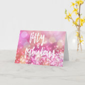 50と素晴らしい、50誕生日ピンクグラマー カード (黄色い花)