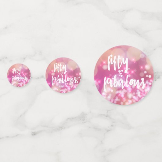 50と素晴らしい、50誕生日ピンクグラマー コンフェッティ (正面)