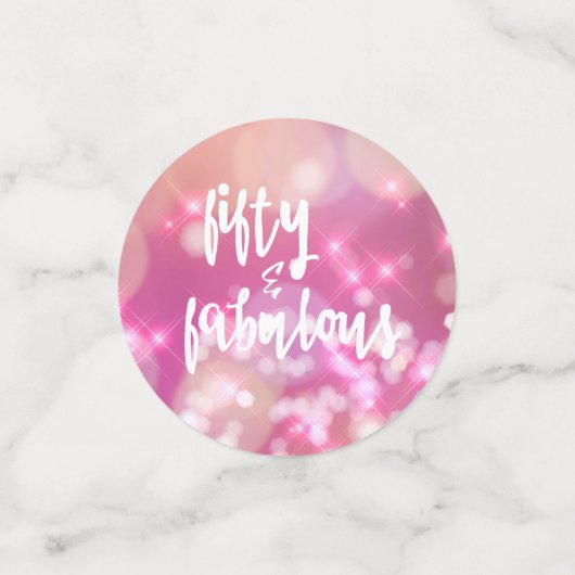 50と素晴らしい、50誕生日ピンクグラマー コンフェッティ (スモール正面)