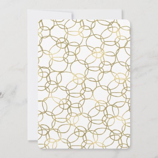50と素晴らしいGlam金ゴールドホワイトサークルパーティー 招待状 (裏面)
