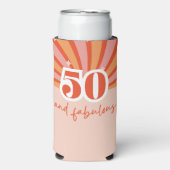 50と素晴らしいWITH PHOTO、レトロ誕生日 スリム缶クーラー (Seltzer正面)