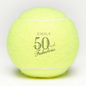 50と素晴らエレガントしいスクリプト名50誕生日 テニスボール (正面)