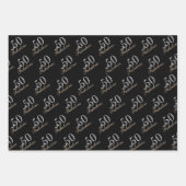 50と素晴らエレガントしいブラック50誕生日 ラッピングペーパーシート (正面3)