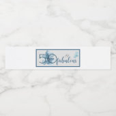 50と素晴らエレガントしい青フローラ水色 ペットボトルラベル (シングルラベル)