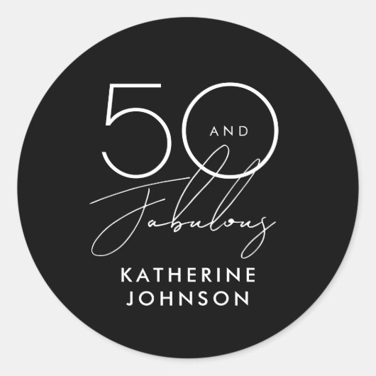 50と素晴らエレガントしい50誕生日クラシック ラウンドシール (正面)