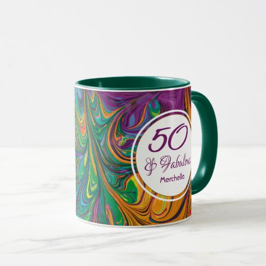 50と素晴らパーソナライズされたしい50誕生日 マグカップ (正面右)