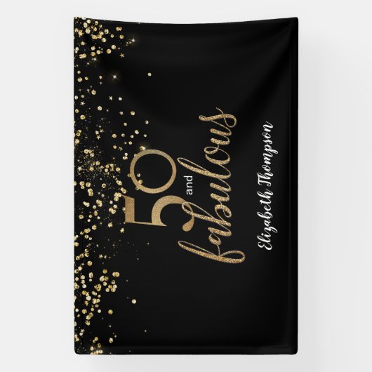 50と素晴らパーソナライズされたしい50誕生日 横断幕 (縦)