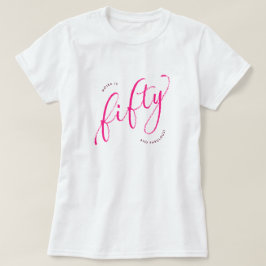 50と素晴らモダンしいピンク50誕生日 Tシャツ