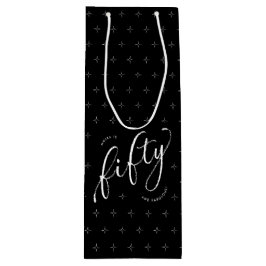 50と素晴らモダンしいブラック50誕生日 ワインギフトバッグ