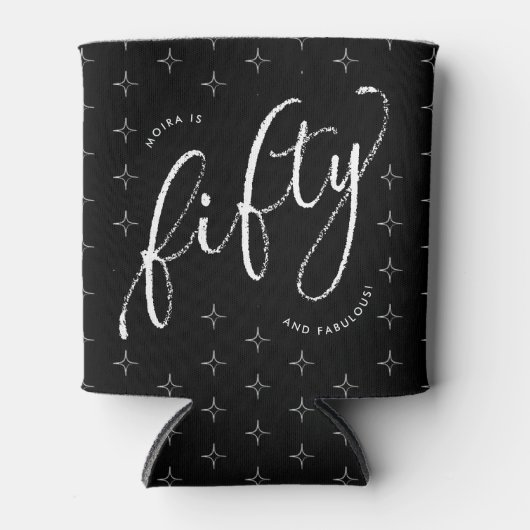 50と素晴らモダンしいブラック50誕生日 缶クーラー (正面)