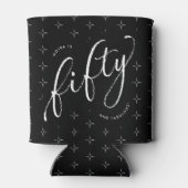 50と素晴らモダンしいブラック50誕生日 缶クーラー (裏面)