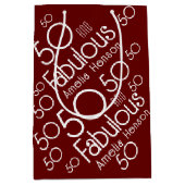 50と素晴らモダンしい50誕生日 ミディアムペーパーバッグ (正面)