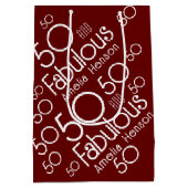 50と素晴らモダンしい50誕生日 ミディアムペーパーバッグ (裏面)