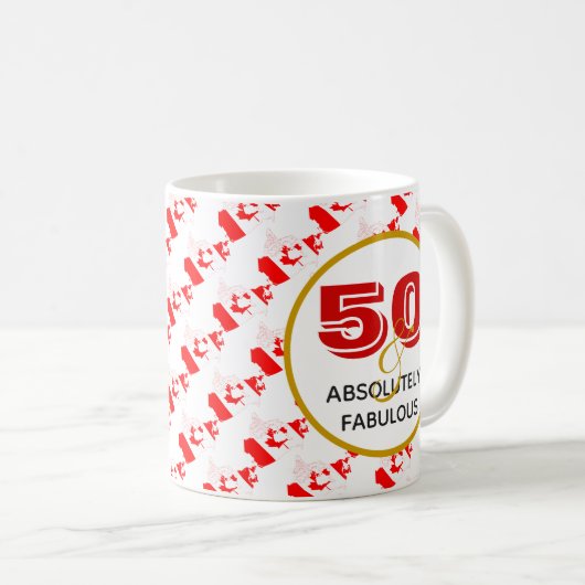 50と絶対に素晴らしいカナダ誕生日 コーヒーマグカップ (正面右)