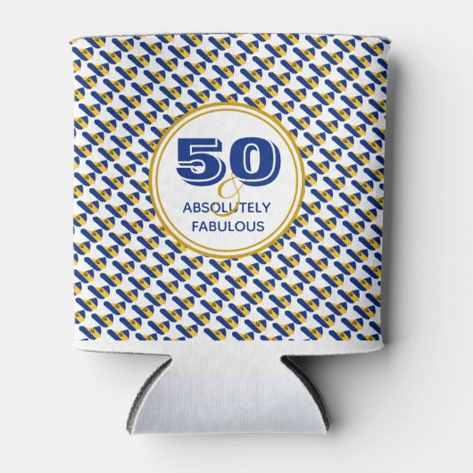 50と絶対に素晴らしいバルバドスモノグラム 缶クーラー (正面)