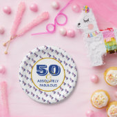 50と絶対に素晴らしい素晴らしイギリスお祝い ペーパープレート (パーティー)