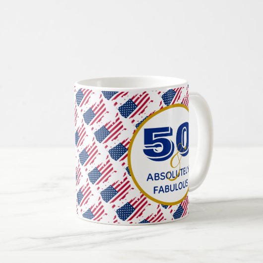 50と絶対に素晴らしい統一された州お祝い コーヒーマグカップ (正面右)