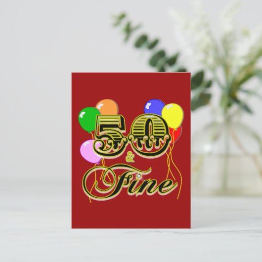 50と誕生日素晴らしギフトとアパレル ポストカード (スタンド正面)