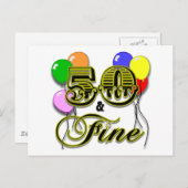 50と誕生日素晴らしギフトとアパレル ポストカード (正面/裏面)