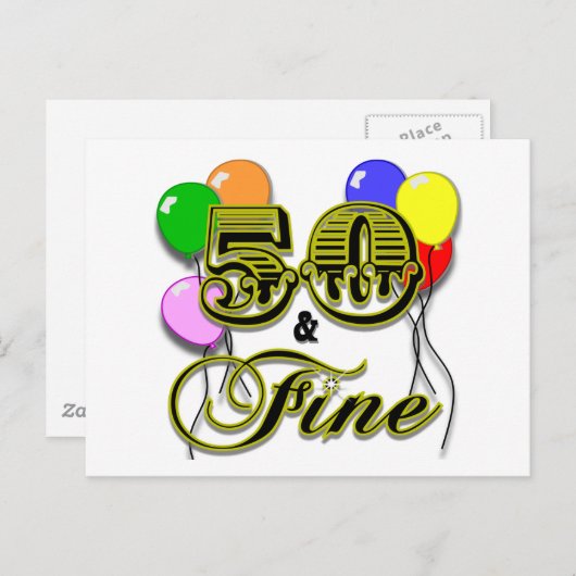 50と誕生日素晴らしギフトとアパレル ポストカード (正面/裏面)