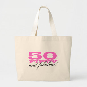 50と50の誕生日のための素晴らしいトートバッグ ラージトートバッグ