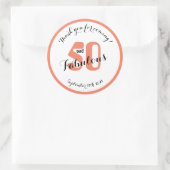 50とFabulous Coral 50th誕生日 ラウンドシール (バッグ)