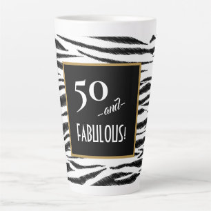 50とFABUOUS Zebraプリントレトロメニューボード カフェラテマグ