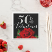 50とRed Rosesとの素晴らしい誕生日 スタンダードカクテルナプキン (インサイチュ)