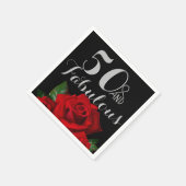 50とRed Rosesとの素晴らしい誕生日 スタンダードカクテルナプキン (角)