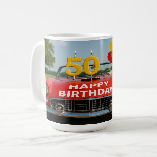 50にクイズン コーヒーマグカップ (正面左)