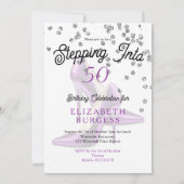 50にステップイン50のエレガントグリッター誕生日 招待状 (裏面)