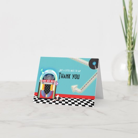 50のジュークボックスダンスパーティーソックホップサンキューカード サンキューカード (正面)