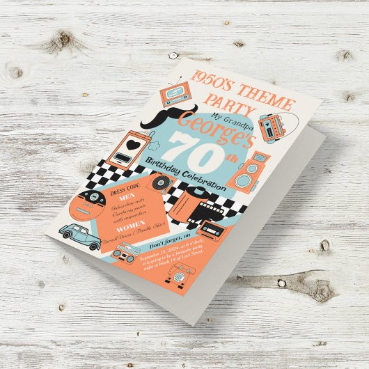 50のスタイル誕生日 招待状