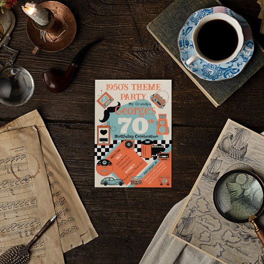 50のスタイル誕生日 招待状