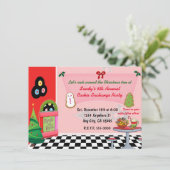 50のダイナークリスマスクッキー交換招待状。 招待状 (スタンド正面)