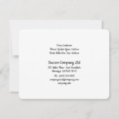50のトラックB&Wのパーソナライズされたオフィスのアドレス 案内状 (裏面)