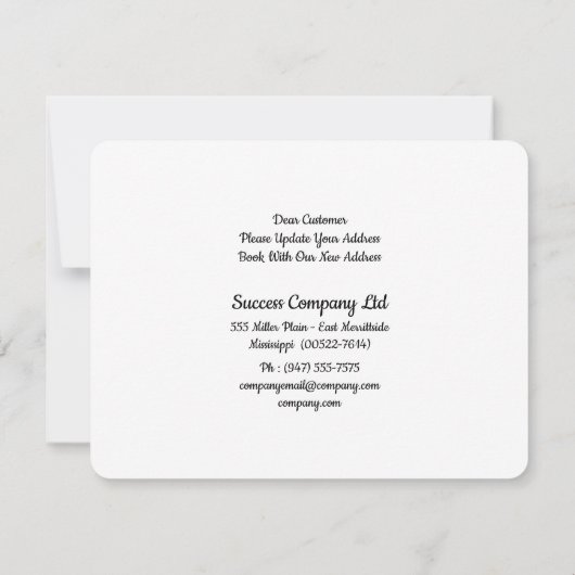 50のトラックB&Wのパーソナライズされたオフィスのアドレス 案内状 (裏面)