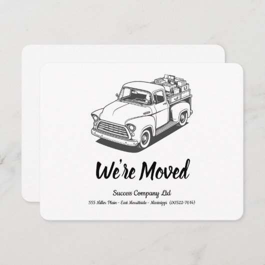 50のトラックB&Wのパーソナライズされたオフィスのアドレス 案内状 (正面/裏面)