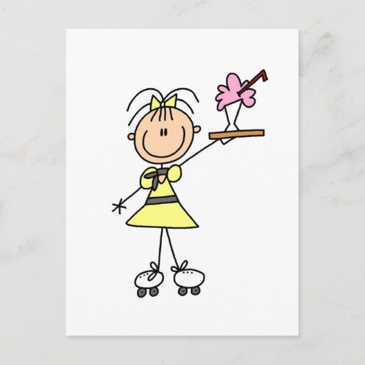 50のドライブインWaitress Tシャツとギフト ポストカード (正面)