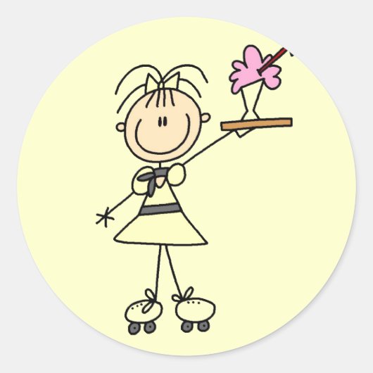 50のドライブインWaitress Tシャツとギフト ラウンドシール (正面)