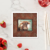 50のラスティ・ロングホーン・カクテル・ナプキンセット スタンダードカクテルナプキン (インサイチュ)