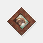 50のラスティ・ロングホーン・カクテル・ナプキンセット スタンダードカクテルナプキン (角)