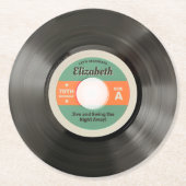 50のレコードスタイル ラウンドペーパーコースター (正面)