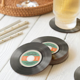 50のレコードスタイル ラウンドペーパーコースター